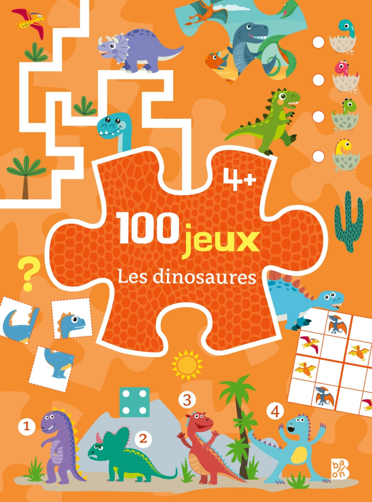 100 JEUX LES DINOSAURES 4+ - COLLECTIF - BALLON