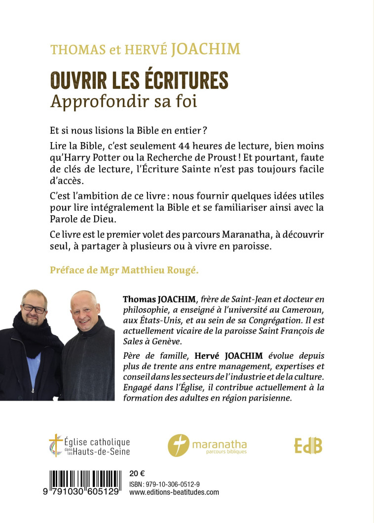 OUVRIR LES ECRITURES - APPROFONDIR SA FOI - JOACHIM - BEATITUDES