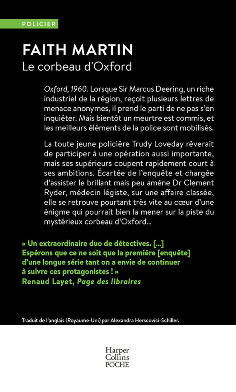 LE CORBEAU D'OXFORD - MARTIN FAITH - HARPERCOLLINS