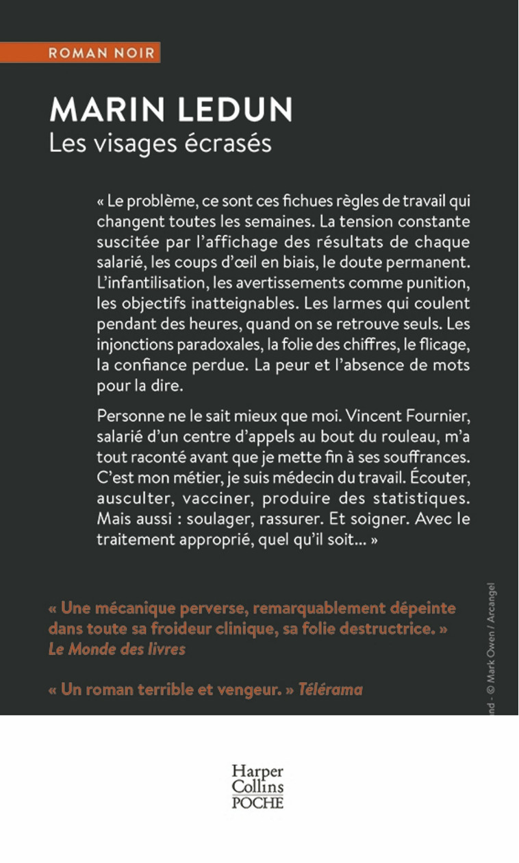 LES VISAGES ECRASES - LEDUN MARIN - HARPERCOLLINS