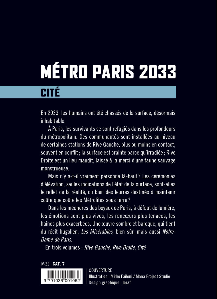 CITE - METRO PARIS 2033 - LIVRE 3 - BORDAGE PIERRE - ATALANTE