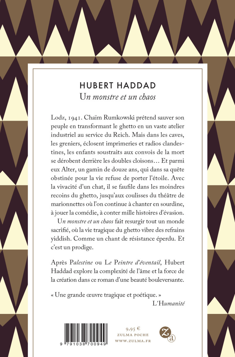 UN MONSTRE ET UN CHAOS - HADDAD HUBERT - ZULMA