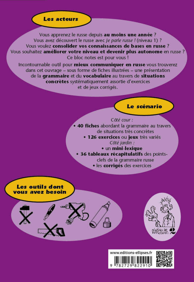 Je parle russe ! Grammaire pour un niveau intermédiaire, 40 fiches avec exercices variés et ludiques - Niveau 2 - Maria Zeltchenko - ELLIPSES