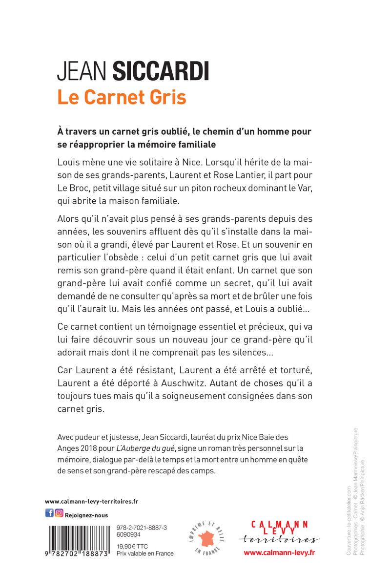 Le Carnet gris - Jean Siccardi - CALMANN-LEVY