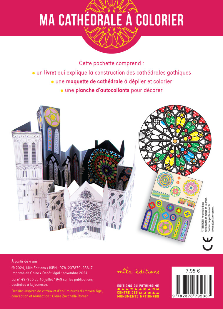 Ma cathédrale à colorier - Claire Zucchelli-Romer - MILA