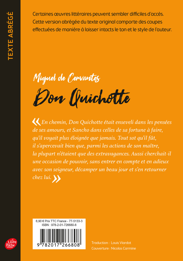 Don Quichotte - Édition abrégée - Miguel de Cerventes - POCHE JEUNESSE