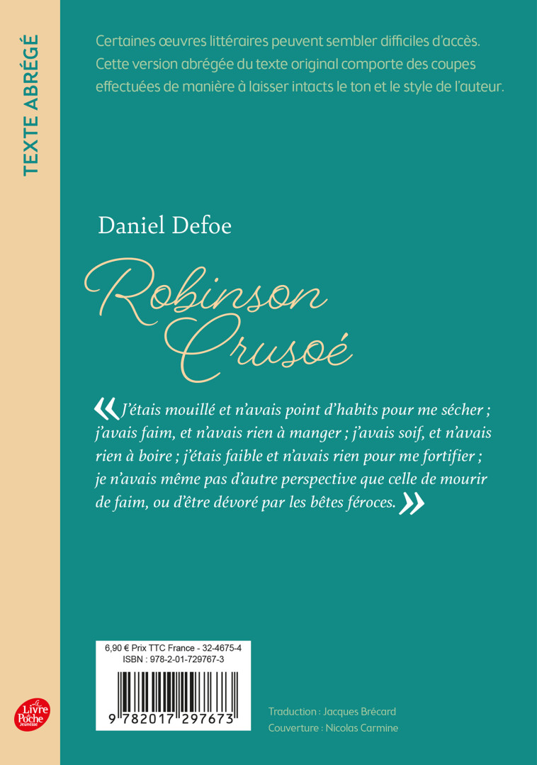 Robinson Crusoé - Édition abrégée - Daniel Defoe - POCHE JEUNESSE