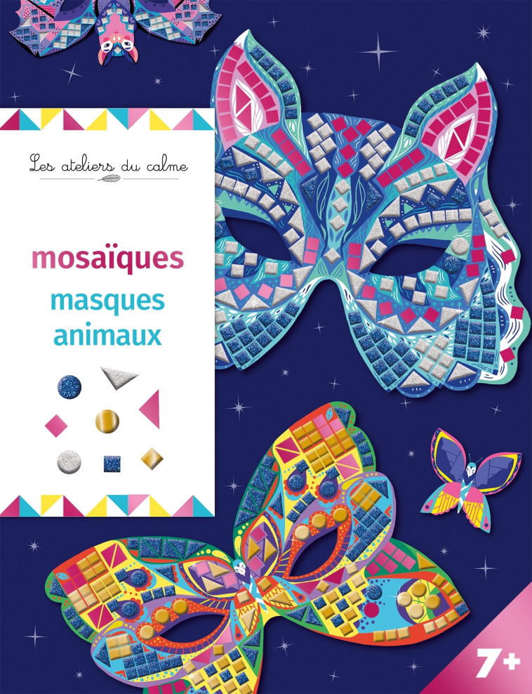 Mosaïques masques animaux - pochette avec accessoires - CINZIA SILEO - DEUX COQS D OR