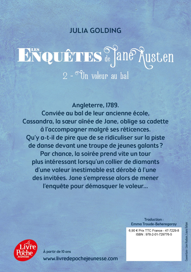 Les enquêtes de Jane Austen - Tome 2 - Julia Golding - POCHE JEUNESSE