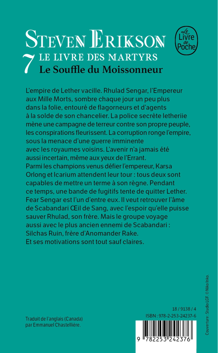 Le Souffle du Moissonneur (Le Livre des martyrs, Tome 7) - Steven Erikson - LGF