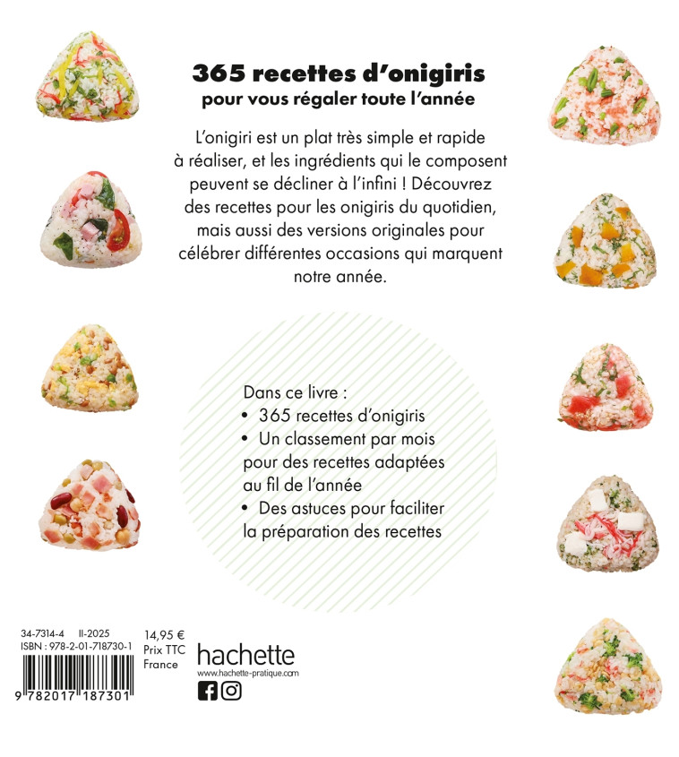 365 onigiris - Yuko Hibi Onigiri - HACHETTE PRAT