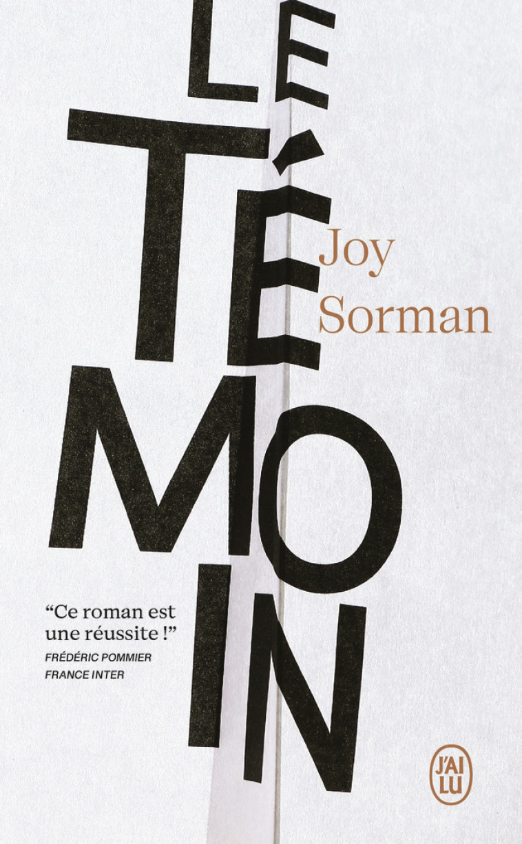 Le témoin - Joy Sorman - J'AI LU