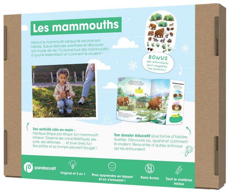 Les mammouths - kit Pandacraft 3-7 ans - XXX - PANDACRAFT