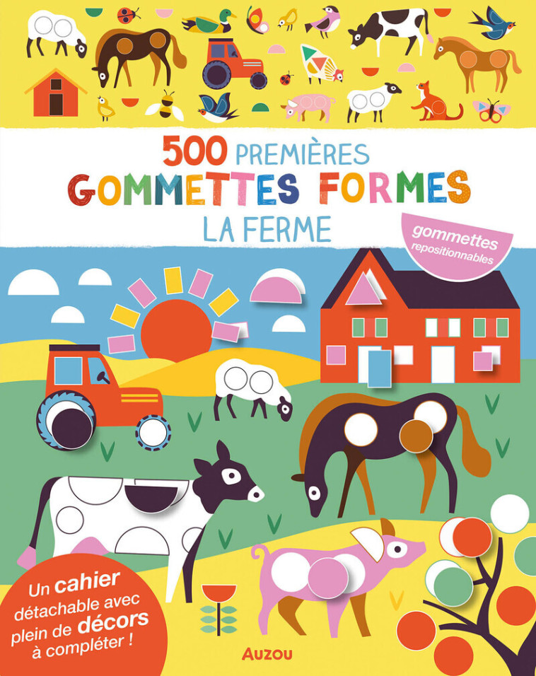 500 premières gommettes formes - Ferme -  Collectif - AUZOU