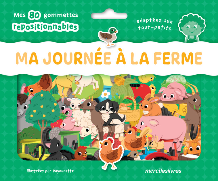 Ma journée à la ferme - Ma pochette de gommettes repositionnables  -  Vayounette - MERCILESLIVRES