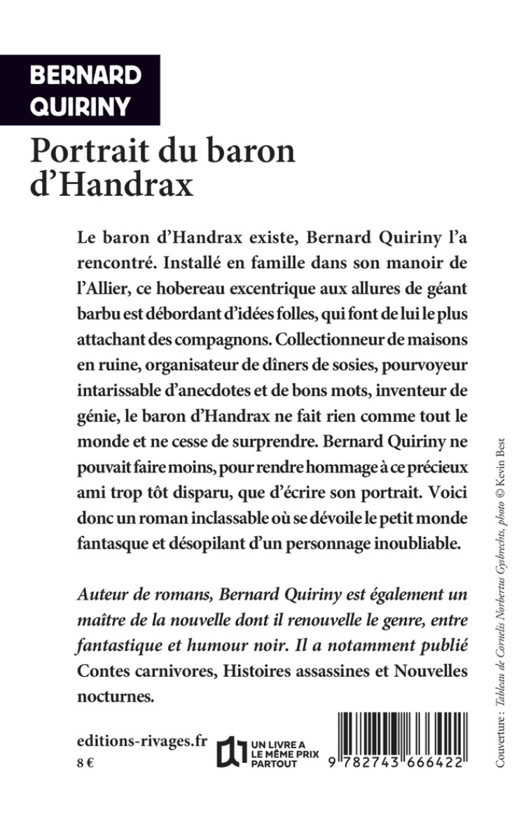 Portrait du baron d'Handrax - Bernard Quiriny, Bernard Quiriny - RIVAGES