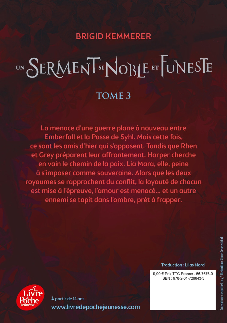 Un serment si noble et funeste - Brigid Kemmerer, Alice Delarbre, Brigid Kemmerer, Lilas Nord - POCHE JEUNESSE