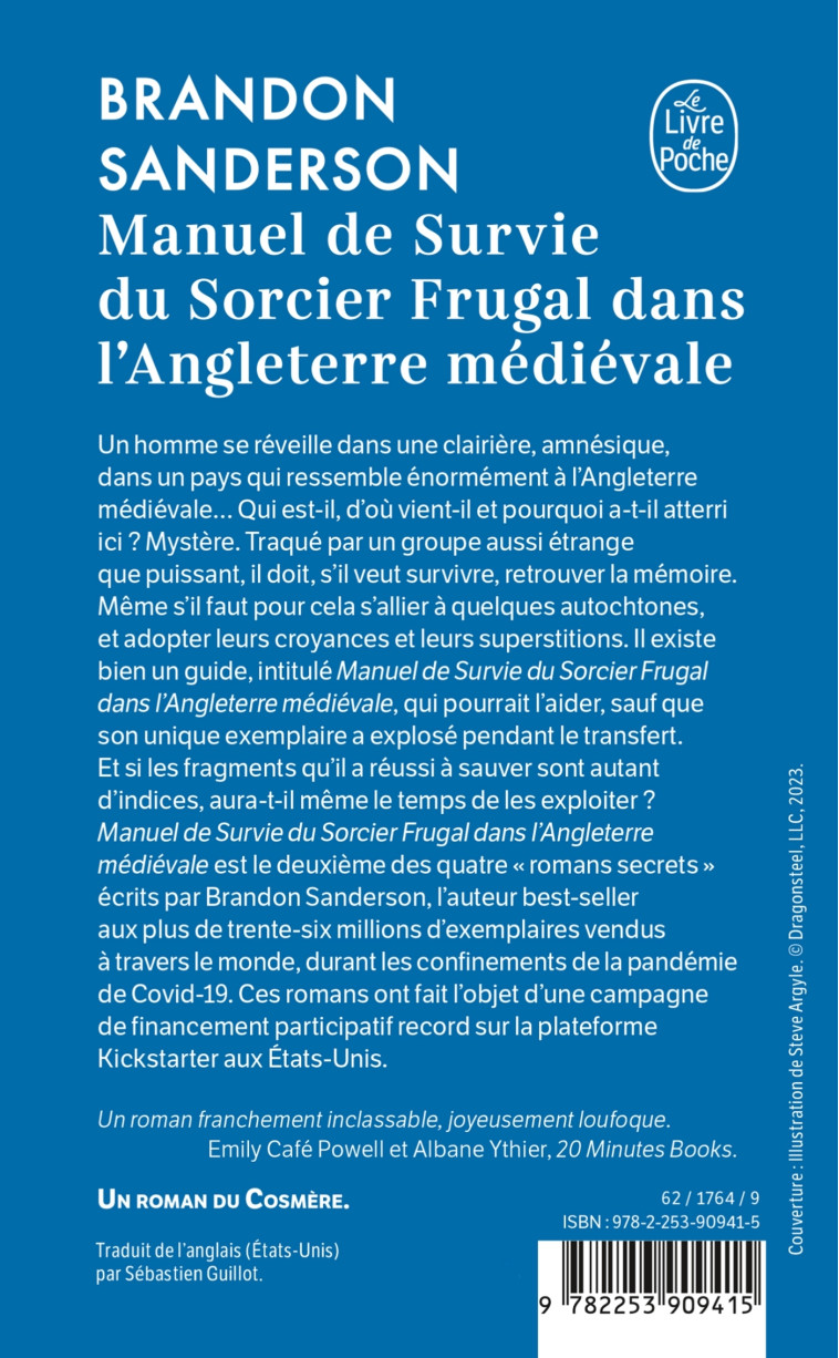 Manuel de Survie du Sorcier Frugal dans l'Angleterre médiévale - Brandon Sanderson - LGF