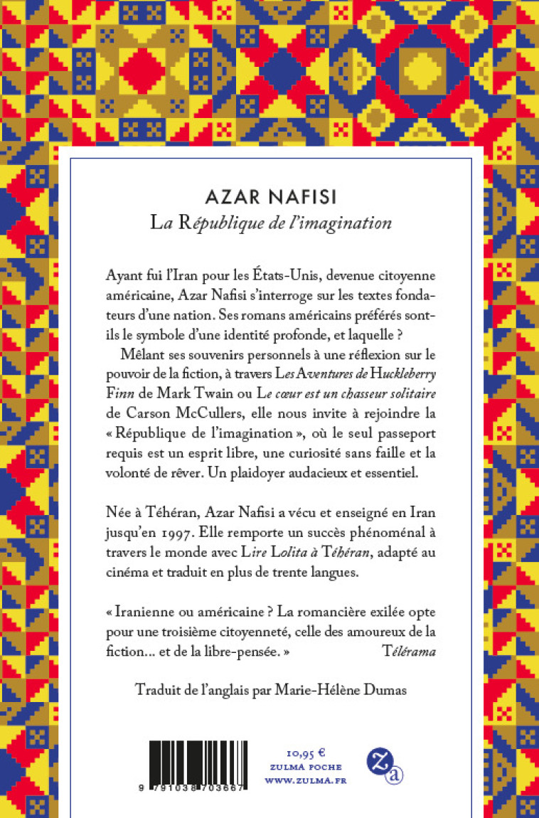 La République de l'imagination - Azar Nafisi, Marie-Hélène Dumas - ZULMA